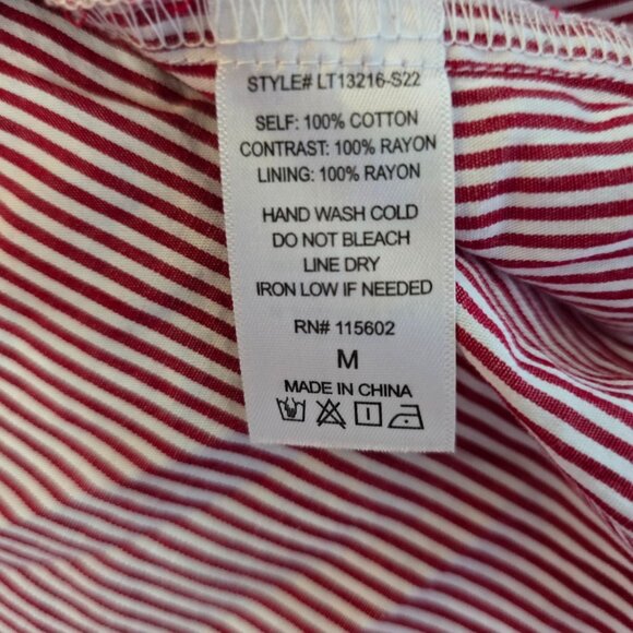 Vestique Red &White Striped Ruffled Off-Shoulder Top milkmaid cottagecore ruffle - Picture 6 of 8